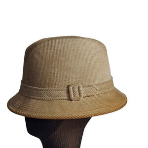 Vintage Men's Dobbs Fifth Ave New York‎ Tan Brown Corduroy Side Buckle Fedora